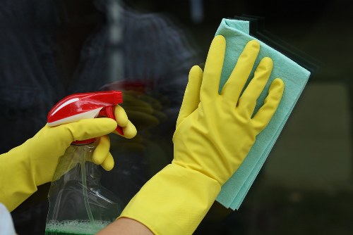 Professional office cleaners working in a Kentishtown workplace