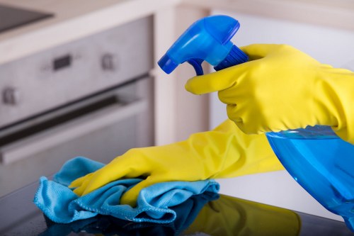 Kentishtown cleaning company performing deep cleaning in a kitchen