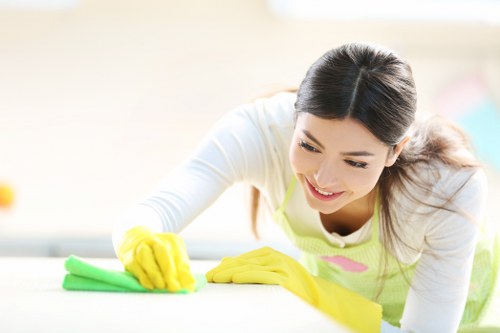 Close-up of carpet stain removal during Kentishtown cleaning service