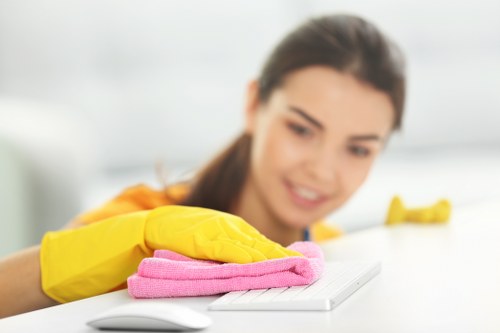 Cleaner using deep carpet cleaning equipment in Kentishtown
